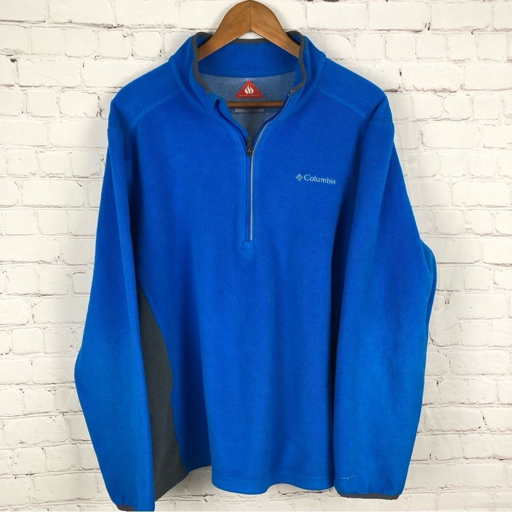 Columbia Blue Basin Half Zip Fleece Men's Sz Large